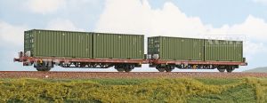 Set Flachwg. FS mit Milit�rcontainer - ACME 45108 Spur H0