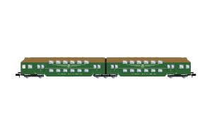 DR, 2-tlg. Doppelstockeinheit, laubgr�n-braun - Arnold HN4519 Spur N