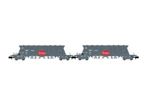 ACCIONA, 2-tlg Set 4-achs. Selbstentladewagen Faoos, in brau - Arnold HN6618 Spur N
