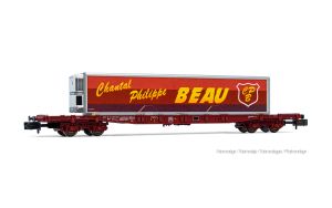 TOUAX, Containerwagen S70, braun, beladen mit K�hl-Wechselbe - Arnold HN6727 Spur N