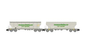 SNCF, 2-tlg. Set Getreidesilowagen Transc�r�ales � CAF Grain - Arnold HN6732 Spur N