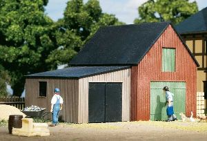 H0 Lagerschuppen mit Garage - Auhagen 11408 Spur H0
