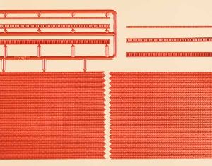H0 2 Ziegelmauern m.Zahnfries - Auhagen 41205 Spur H0