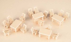 H0 8 Holztische,40 Holzst�hle - Auhagen 41607 Spur H0