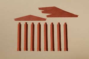 H0 Giebel und Ecks�ulen rot - Auhagen 80400 Spur H0