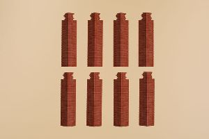 H0 Ecks�ulen Obergeschoss rot - Auhagen 80414 Spur H0