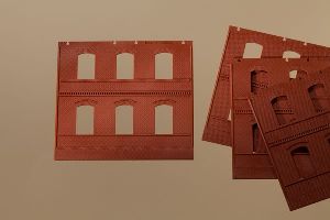 H0 4 W�nde 2324B rot - Auhagen 80501 Spur H0