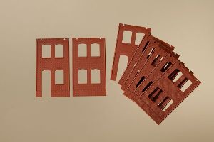 H0 W�nde 2323A + 2323B rot - Auhagen 80506 Spur H0