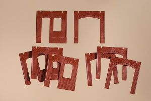 H0 W�nde 2390C und 2390D rot - Auhagen 80516 Spur H0