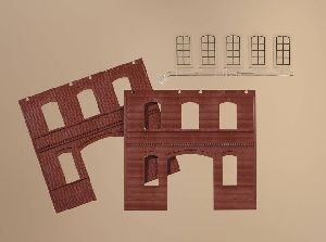 H0 W�nde 2391C rot, Ind.fenst - Auhagen 80523 Spur H0