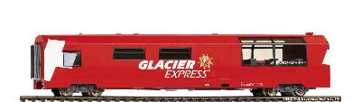 H0m RhB WRp 3832Glacier-ExpressServicewagen - Bemo 3289132 Spur H0m