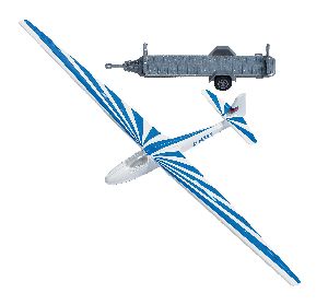 Segelflugzeug, blau H0 - Busch 1155 Spur H0