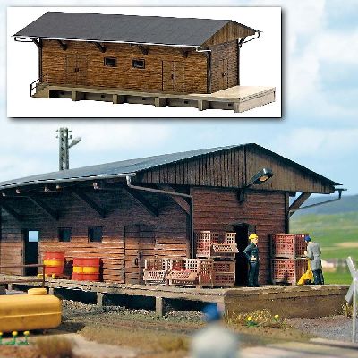 G�terschuppen Braunsd. H0 - Busch 1421 Spur H0