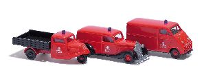 Nostalische Feuerwehr 3-er Set H0 - Busch 1605 1:87