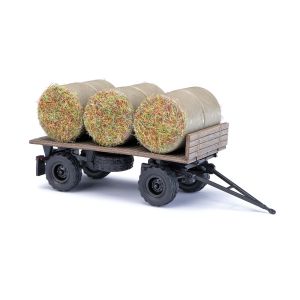 HW 60 Anh�nger mit Strohballe - Busch 53018 1:87