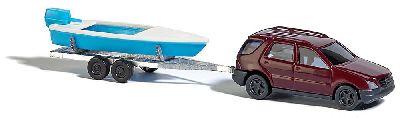 Mercedes mit Boot N - Busch 8334 1:160