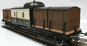 Gep�ckwagen mit Container CIWL blau-cre - Elettren 1308 Spur 0