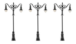 LED-Laterne, Kugel-H�ngeleuchten 3 St�ck H=75 mm - Faller 180114 Spur H0