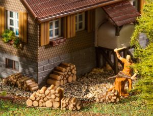 6 Kleine Brennholzstapel - Faller 180940 Spur H0
