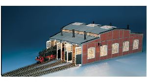 Ringlokschuppen 3-st�ndig f�r 7,5�-Gleisabg�nge - Fleischmann 6476 Spur H0