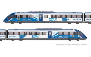 SNCF, 2-tlg. Triebwagen X 72500 PACA ZOU, DCC-Sound - Jouef HJ2482S Spur H0