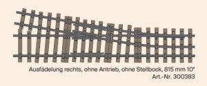 Echtholz 1e Schmalspur Ausf�delung rechts - KM1 300383 Spur 1