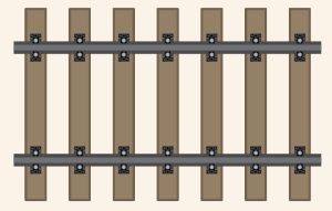 Echtholzgleis Ausgleichst�ck gerade 124,1 mm Spur 0 - KM1 360110 Spur 0