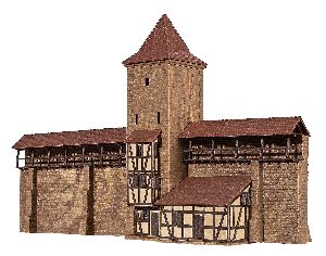 N Wehrturm mit Mauer in Rothe - Kibri 37108 Spur N
