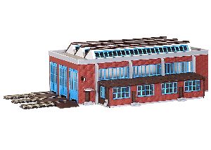 N Lokschuppen dreistaendig - Kibri 37806 Spur N
