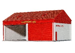 H0 Kleine Feuerwehrgarage - Kibri 38542 Spur H0