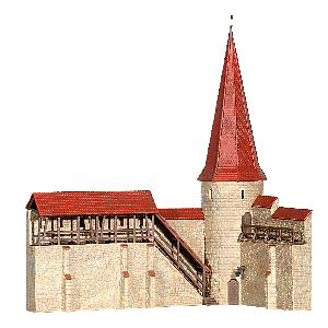 H0 Stadtmauer mit Rundturm in - Kibri 38915 Spur H0