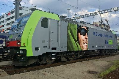 E-Lok Re 486 505 BLS Alpinisten - Kiss 510506 Spur 1