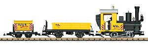 Baustellenzug Dampflok und 2 Wagen - LGB 70503.1 Spur 2m