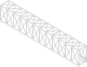 Fachwerk-Kastenbr�cke 1-gleisig resedagr�n, L�nge 537mm - Laffont H1121 Spur H0