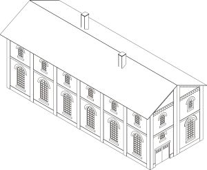 Produktionshalle verputzt - Laffont H2701 Spur H0