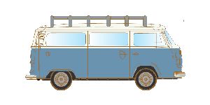 VW Bus T2 Bus m. Dachtraeger - Lemke LC3892 Spur N