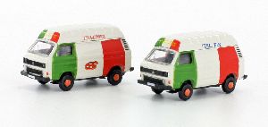 VW T3 2er Set Eis-/ Pizza Wagen - Lemke LC4307 1:160