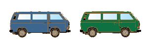 2tlg. Set VW T3 Bus blau + gr - Lemke LC4330 Spur N
