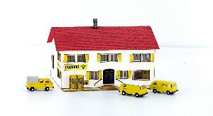 Lasercut Bausatz Postamt inkl - Lemke LC5028 1:160