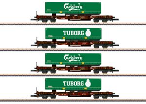 Taschenwagen-Set Carlsberg AAE Cargo 4-tlg. - Maerklin 82290 Spur Z