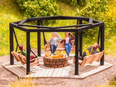 H0 L-C Grillplatz mit Schaukeln - Noch 14369 Spur H0