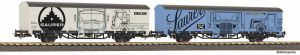 2er Set Gedeckter Gueterwagen - Piko 27747 Spur H0