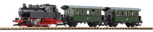 G-Startset Personenzug BR 80 + zwei Personenwagen + Sound un - Piko 37125 Spur 2m