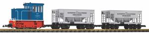 G-Start Set Werkbahn Diesellok GE 25T mit 2 Sch�ttgutwagen 2 - Piko 37151 Spur 2m