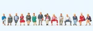 Sitzende Reisende. 14 Figuren - Preiser 10524 Spur H0
