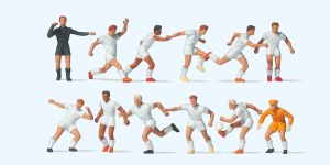 Fussballmannschaft. Wei�e Tri - Preiser 10762 Spur H0