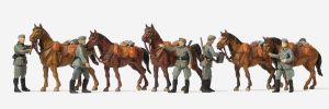 Kavalleristen stehend. Pferde - Preiser 16607 Spur H0