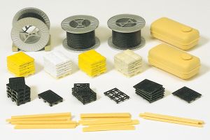 Kabelrollen, Paletten, Sackst - Preiser 17111 Spur H0