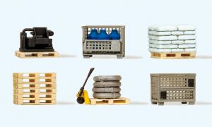 Gitterboxpalette. Paletten mi - Preiser 17704 Spur H0