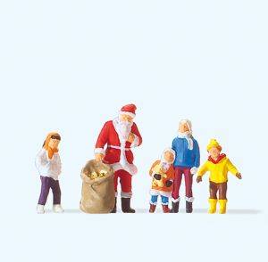 Weihnachtsmann mit Kindern - Preiser 29098 Spur H0